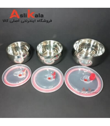 ظروف استیل نگهدارنده غذا سه تکه برند FRESH BOX