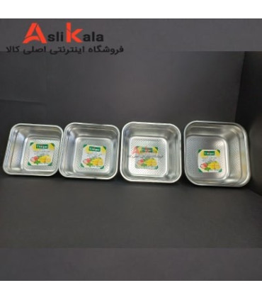 آبکش مربعی 4 پارچه استیل نگیر برند یونیک