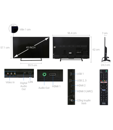 تلویزیون 43 اینچ فورکی الترا اچ دی سونی SONY TV 43X7000E
