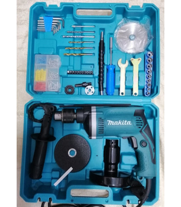 دریل چکشی ماکیتا جعبه پلاستیکی با لوازم مدل HP1630